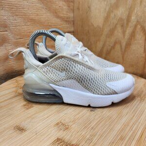 Nike Girls Air Max 270 Cream White Shoes Size 11C Casual Sneakers